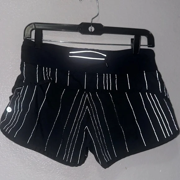 Lululemon Athletica Black Striped Athletic Shorts - Picture 2 of 5